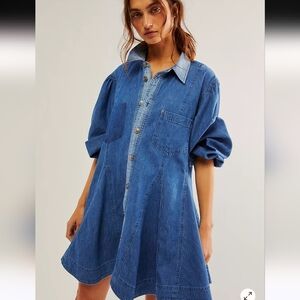 Free People Get Free Denim Mini Dress